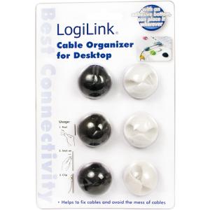 Kabel-Clip, selbstklebend, in weiß & schwarz LogiLink KAB0009 (4052792008234)