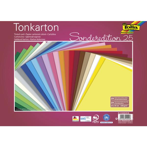 Tonkarton, (B)250 x (H)350 mm, 220 g/ qm, sortiert folia 612225/25 99 (4001868049206)