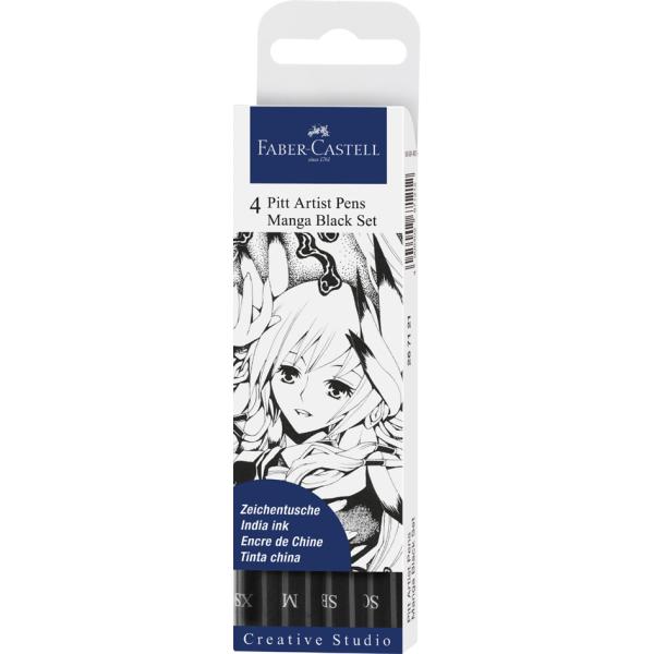 FABER-CASTELL Tuschestift PITT artist pen, 4er Etui Manga Faber-Castell 267121 (4005402671212)