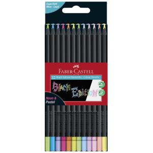 FABER-CASTELL Dreikant-Buntstifte Black Edition, 12er Etui Faber-Castell 116410 (4005401164104)