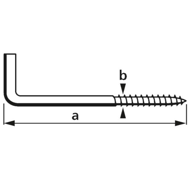 Schlitzhaken, 40 x 5, 2 x 21 mm, Holzgewinde suki. 6175092 (4004575750922)
