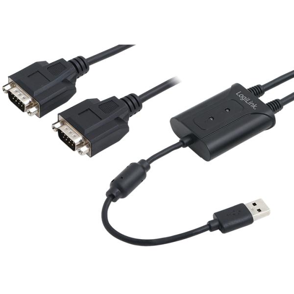 USB 2.0 - 2 x RS232 Adapterkabel LogiLink AU0031 (4052792009026)