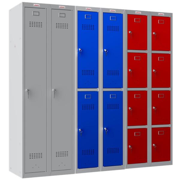 Spind PL1230, 2 Türen, Elektronikschloss, grau/ rot phoenix PL1230GRE (5032548008632)