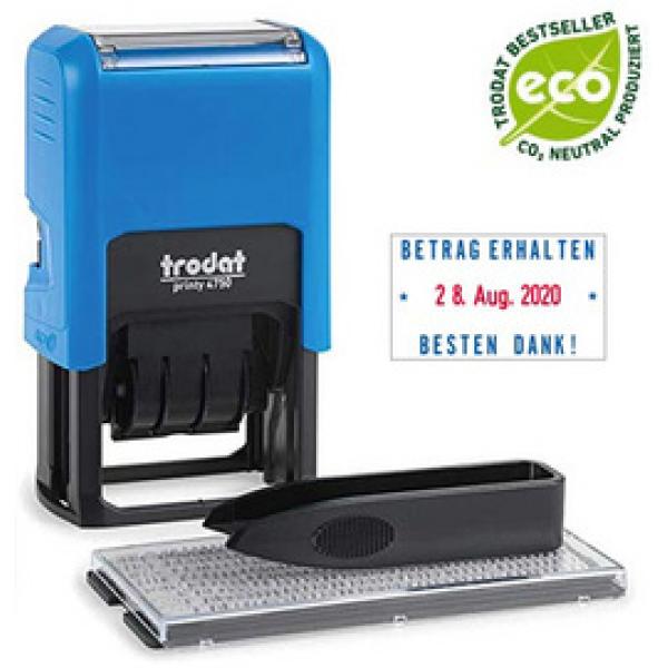 Datumstempel Printy 4.0 4750 Typo Set, blau trodat 141422 (9010035414223)