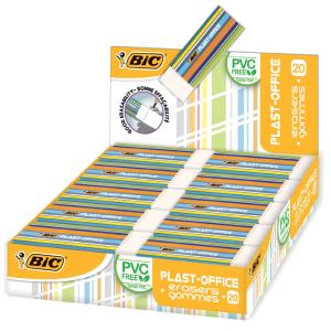 BIC Kunststoff-Radierer Plast-Office, 20er Display Bic 927867 (3086123388529)