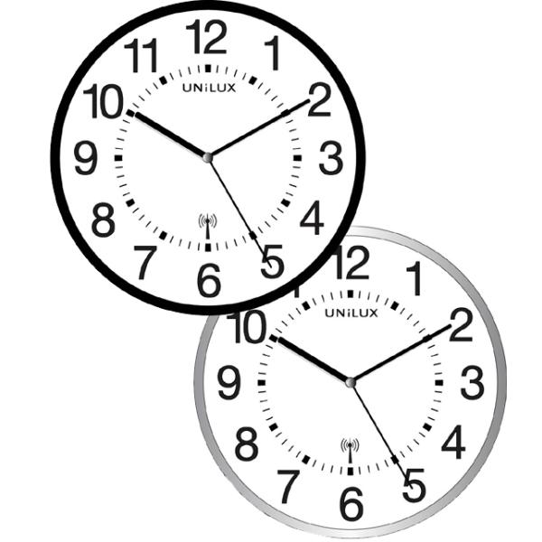 Wanduhr WAVE  30 cm Funkwanduhr metallgrau UNILUX 400094562 (3595560024445)