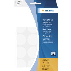 Verschlußetiketten, Durchmesser: 19 mm, transparent HERMA 2257 (4008705022576)