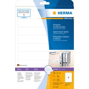 Ordnerrücken-Einsteckschilder, 30 x 190 mm, weiß HERMA 5122 (4008705051224)