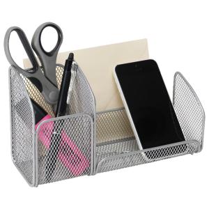 Stifteköcher 'MESHTRI', Drahtmetall, 3-Fächer, grau ALBA MESHTRI M (3129710015276)