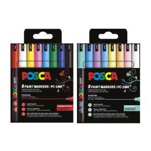 Pigmentmarker PC1MR, 8er Box, farbig sortiert POSCA PC1MR/8APFASS18 (3701614901413)