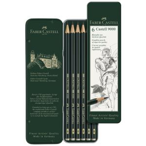 FABER-CASTELL Bleistift CASTELL 9000, 6er Metalletui Faber-Castell 119063 (4005401190639)