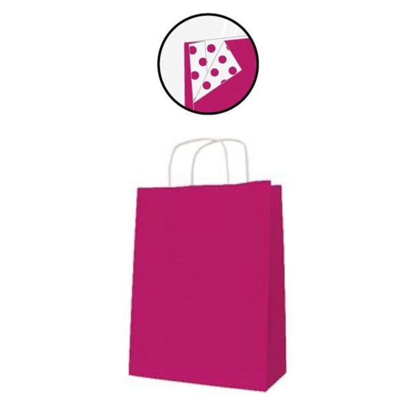 Papiertragetasche - aus Kraftpapier, mittel, fuchsia APLI 101838 (3270241018387)