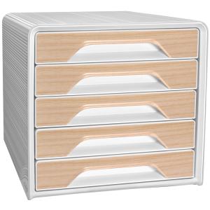 CEP Schubladenbox Smoove Silva, 5 Schübe, weiß/ Buche cep 1071111021 (3462159017747)