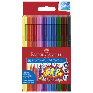 FABER-CASTELL Fasermaler GRIP, 10er Etui Faber-Castell 155310 (4005401553106)