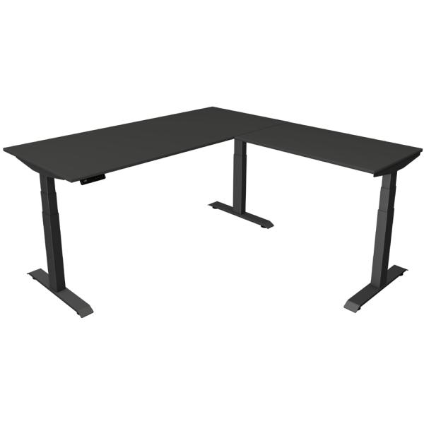 Sitz-Steh-Schreibtisch Move 4 mit Anbau, anthrazit kerkmann 10083113 (4044917445840)