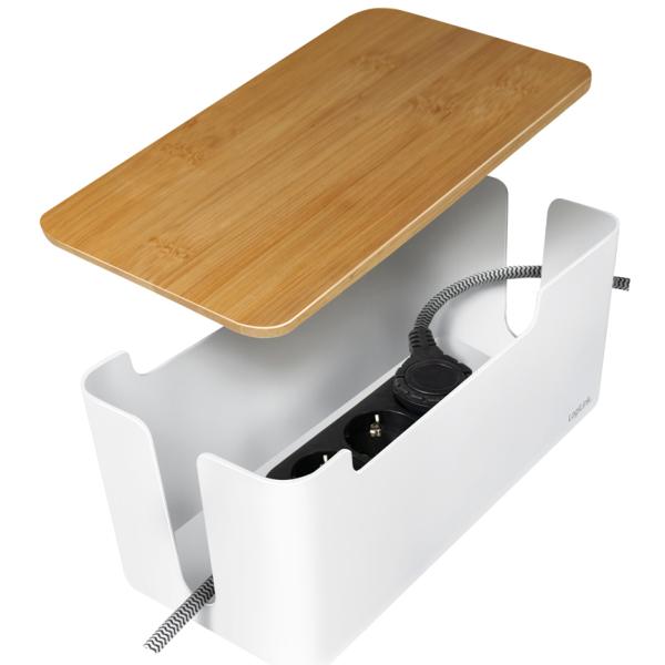 Kabelbox, weiß, mit Bambus-Deckel LogiLink KAB0075 (4052792065008)