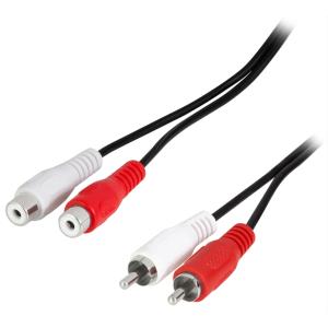 Audiokabel, 2x Cinchstecker - 2x Cinchkupplung, 5 m LogiLink CA1037 (4052792008715)