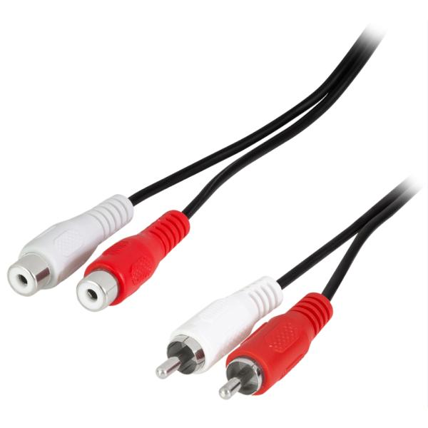 Audiokabel, 2x Cinchstecker - 2x Cinchkupplung, 5 m LogiLink CA1037 (4052792008715)