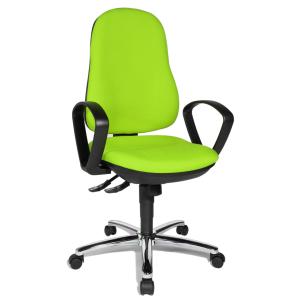 Topstar Bürostuhl Syncro Steel, 8929 G26 Stoff Blau, Gestell Chrom (4014296487335)