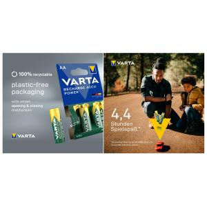 NiMH Akku 'Rechargeable Accu', Micro (AAA), 1.000 mAh VARTA 05703 301 402 (4008496538621)