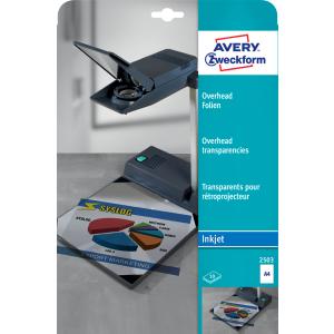 Inkjet OHP-Folien, A4, klar, Stärke 0, 11 mm AVERY Zweckform 2502 (4004182025024)