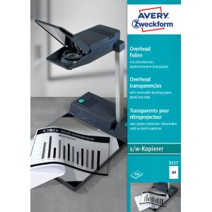 OHP-Folien, A4, klar, unbeschichtet AVERY Zweckform 3555 (4004182035559)