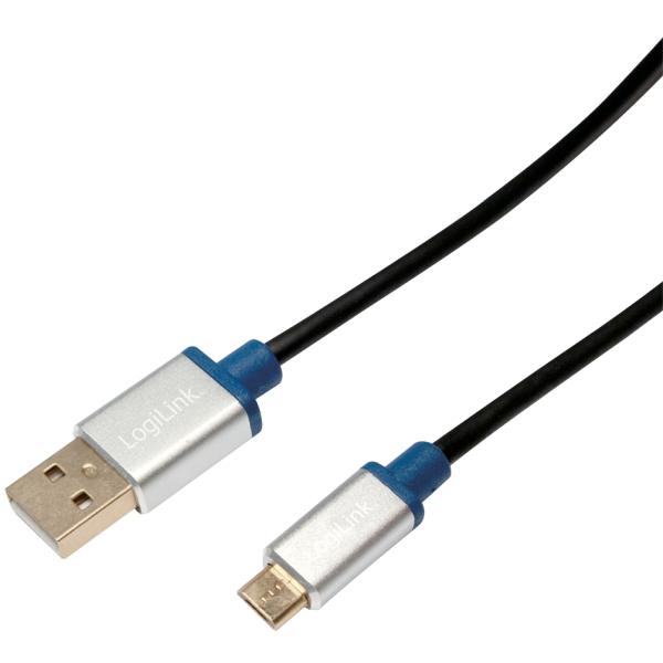 Premium USB 2.0 Kabel, USB-A - USB-B Micro Stecker LogiLink BUAM210 (4052792037050)