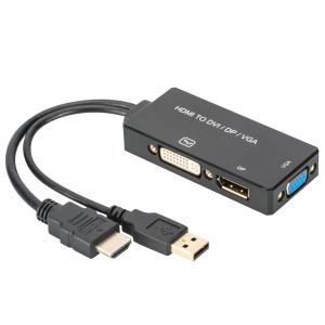 HDMI 3in1 Konverterkabel, HDMI - DP+DVI+VGA, 0, 2 m DIGITUS AK-330403-002-S (4016032433866)