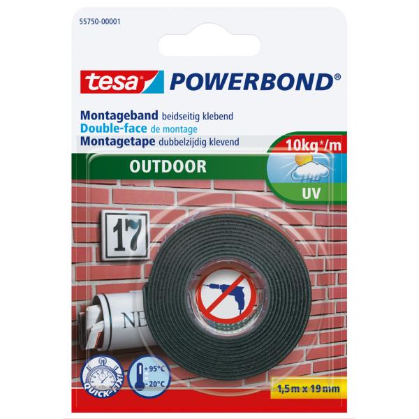 Tesa Montageband Powerbond Outdoor 55751 Doppelseitiges Klebeband 19,0 Mm X 5,0 M, 1 Rolle 55751-00001-03 (4042448843470