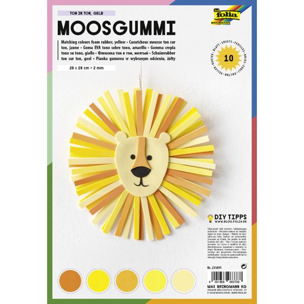 Moosgummi, (B)200 x (H)290 mm, TON IN TON MIX gelb folia 231091 (4001868063738)