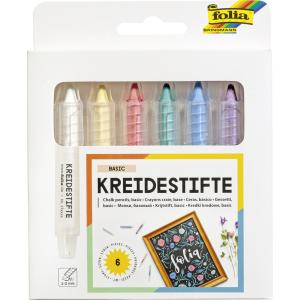 Kreidestifte-Set, farbig sortiert, 6er Etui folia 370609 (4001868102260)