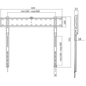 TV-Wandhalterung, flach, für 109, 22 - 203, 20 cm LogiLink BP0117 (4052792060249)