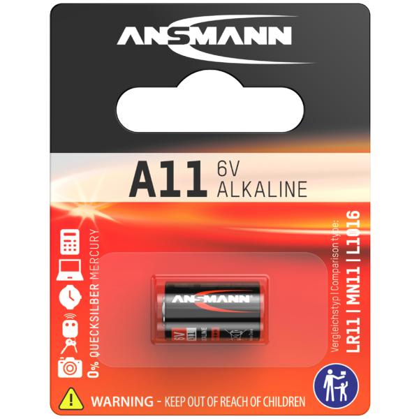 Alkaline Batterie A11, 6 Volt, 1er Blister ANSMANN 1510-0007 (4013674021338)
