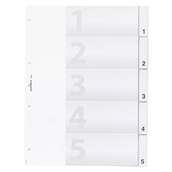 Kunststoff-Register, A4, 10-teilig, transparent DURABLE 6831-19 (4005546640266)