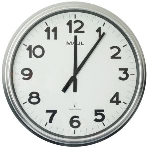 Wanduhr/ Funkuhr ride, Durchmesser: 610 mm, silber MAUL 9056195 (4002390091534)