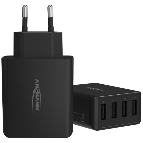 USB-Steckdosenadapter Home Charger HC430, 4x USB-A ANSMANN 1001-0107 (4013674176533)