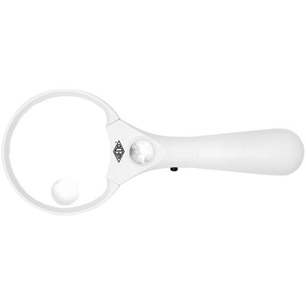 Rundlupe  9 cm Profi mit 3 LEDs 3- 4,5- 12-fach schwarz weiß WEDO 2717550 (4003801860015)