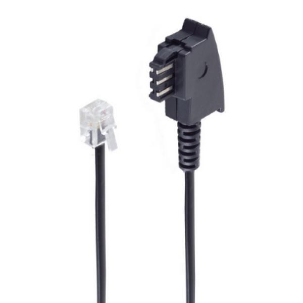 BASIC-S Telefonkabel, schwarz, 3, 0 m shiverpeaks BS70093 (4017538983220)
