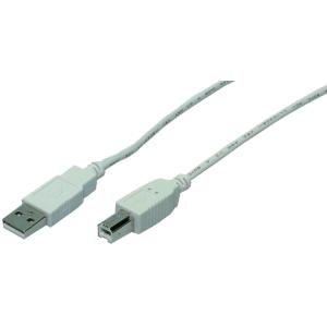 USB 2.0 Kabel, USB-A - USB-B Stecker, 3, 0 m, grau LogiLink CU0008 (4260113560310)