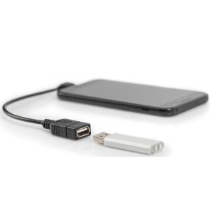 USB 2.0 Adapterkabel, Micro USB-B - USB-A, 0, 15 m DIGITUS AK-300313-002-S (4016032339076)