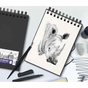 Skizzenbuch Spiralbindung, DIN A5, 50 Blatt, schwarz Oxford 400152644 (5904017391029)