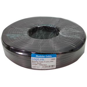 LogiLink Telefonkabel, 100 m, 4-adrig, flach, weiß CM04W (4260113573969)