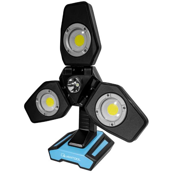 LED Akku-Arbeitsstrahler WORKING LIGHT, 3 Flügel QUANTOOL Q30600 (4003315855491)