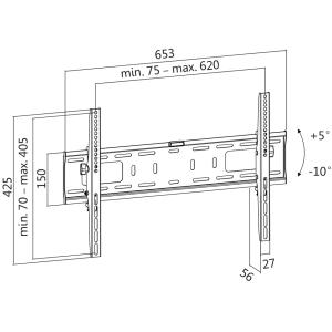 TV-Wandhalterung, neigbar, für 96, 98 - 177, 8 cm LogiLink BP0018 (4052792042658)