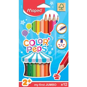 my first Dreikant-Buntstift COLOR'PEPS JUMBO, 12er Etui Maped 834010FC (3154148340102)