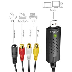 USB 2.0 Audio und Video Grabber, schwarz LogiLink VG0030A (4052792072068)