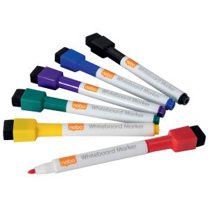 Whiteboard-Marker, magnethaftend, Rundspitze, 6er Etui nobo 1903792 (5028252344623)