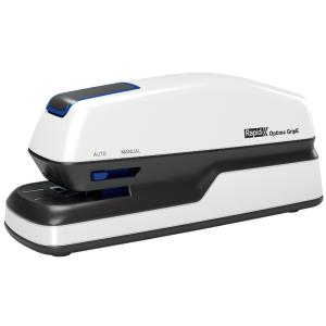 Elektrisches Heftgerät Optima GripE, weiß/ grau/ blau Rapid 2102349 (5028252048309)