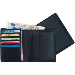 Kombi-Geldbörse, Leder, schwarz Alassio 42006 (4021068420063)