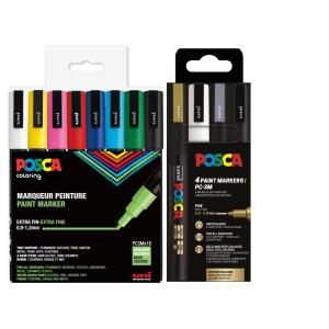 Uni-ball Posca Pc-3m Metallic Acrylstift Farbsortiert 0,9 - 1,3 Mm, 4 St. 186504 (3296280033372)